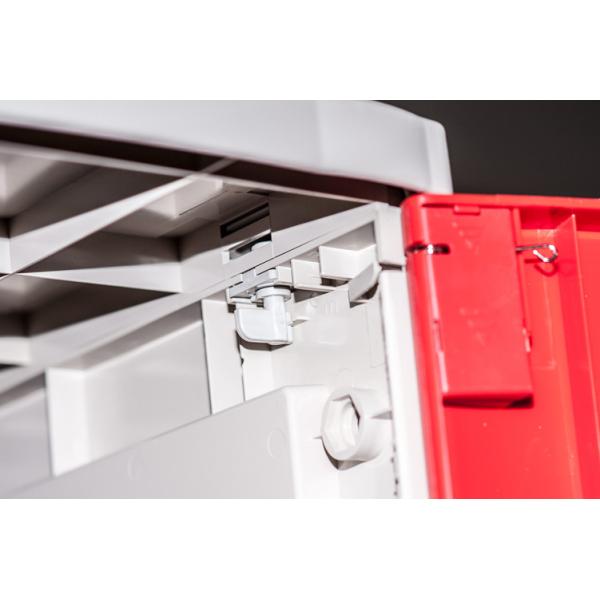 Red 4 Tier Lockers With Keyless Lock , Staff Storage Lockers For Factory