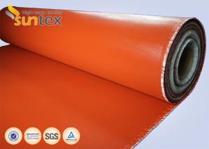  Red Fire Resistant Silicone Coated glass cloth fabric For Expansion Joint High Strength Manufactures