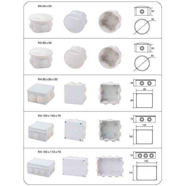400x350x120mm 16 Entry Holes IP65 Plastic Abs Electrical Knockout Boxes Waterproof