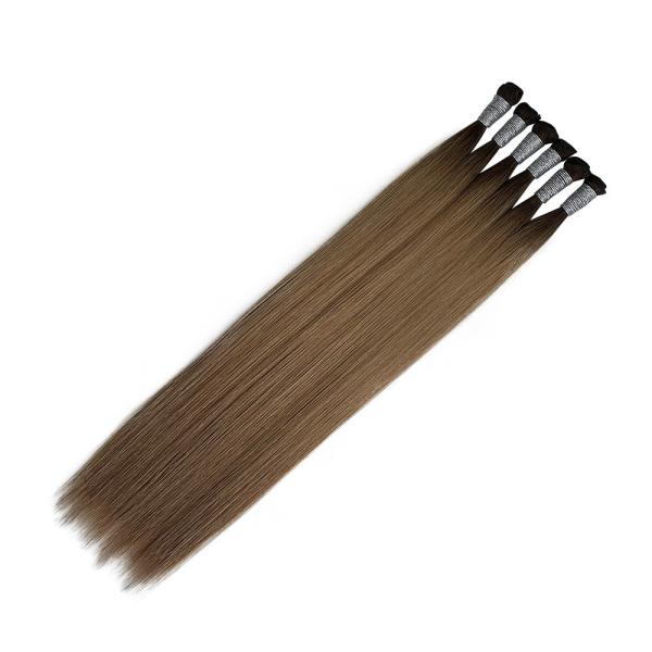 Customized Request Hand Tied Weft Hair Extension with Thick Ends Russian Genius