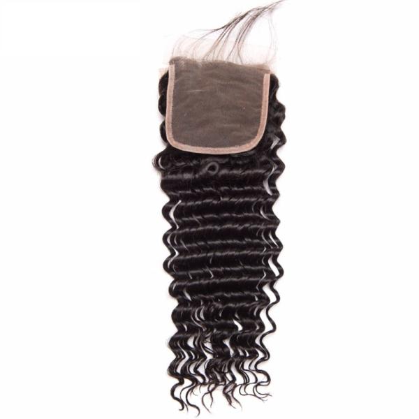 Brazilian Deep Wave Top Lace Closure Human Hair Full Lace Closure Light brown Swiss Lace