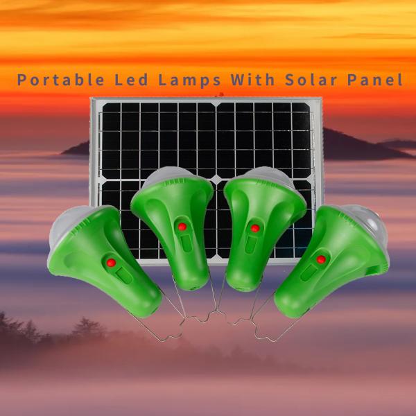 4*50PCS LED Solar Energy Kit Solar Led Home Lighting System With Phone Charging