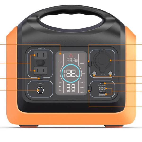 24V 4A Car Charging Portable Solar Power Bank Outdoor Camping Generator 600W