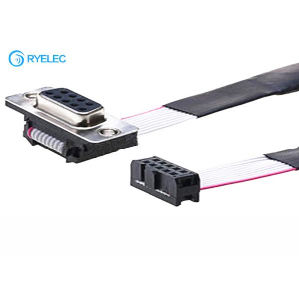 UL2651# AWG28 Flat Ribbon Cable Assembly 2x5P IDC To DB9 Female Connector