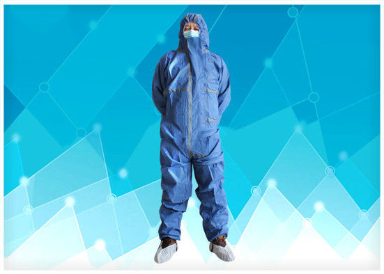 Medical Disposable Protective Coverall Waist / Cuffs / Ankles Adjustment Elastic