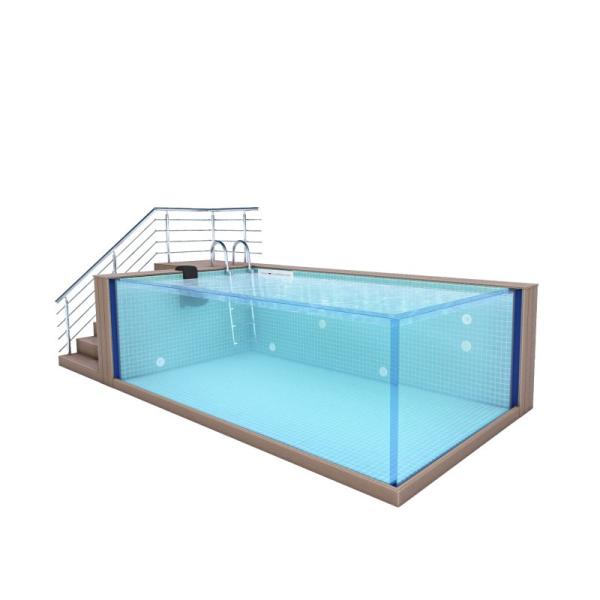 Clear Customizable Fiberglass Modular Above Ground Pool for Trendy Island Resort Villa