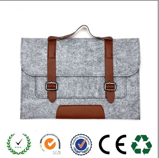 New products 13 inch felt laptop messenger bag with belt shoulder