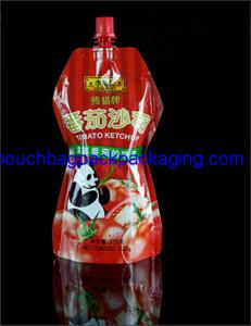 China Custom printed stand Spout pouches for juice beverage sauce ketchup 320 g on sale