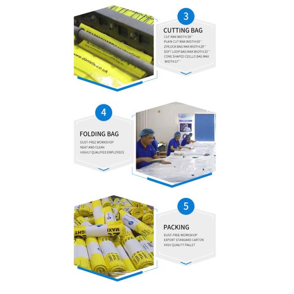 Large Customizable Size HDPE/LDPE Medical Waste Bag with Gravure Printing for Autoclave Biohazard Garbage
