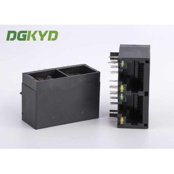 Unshielded black plastic housing CAT5 two port rj45 Female connector 100 BASE - TX Speed