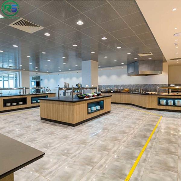 Sound Absorbing 1.2mm Clip In Metal Ceiling Tiles Panels Irregular Shape
