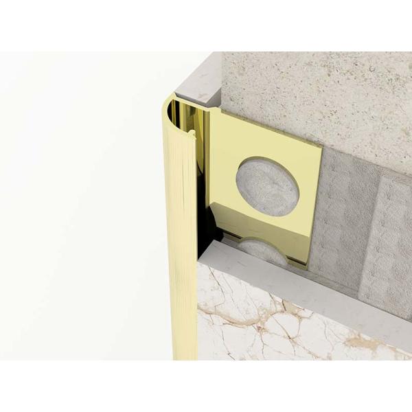 TUV Stainless Steel Tile Trim Brushed Round Closing Metal Strip