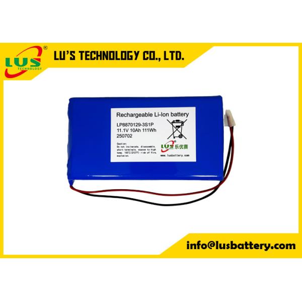 3.7V 10000mAh Lithium Polymer Battery LP8870129 custom 3S1P lipo battery pack 11.1volt 10AH