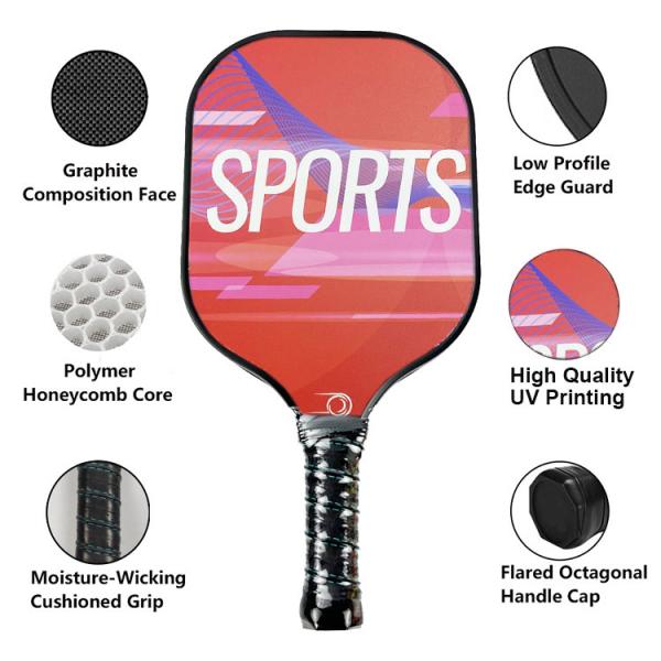 Carbon Pickleball Racket Honeycomb Core UV Printing Paddle Pickleball