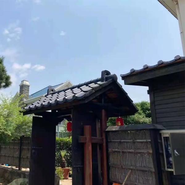 Japanese Roof Tiles Nokisugi Small-Sized Stoneware Grey-Glazed for Garden Shed Roofs