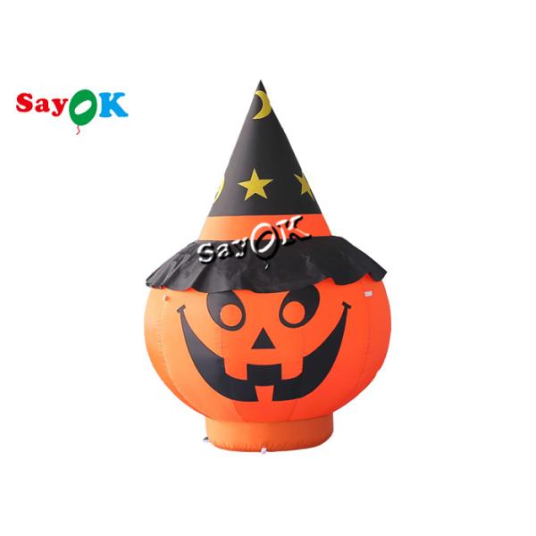 Garden Decorations Halloween Blow Up Pumpkin 2m With Black Hat