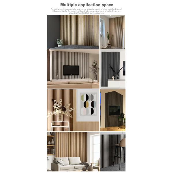 Wood MDF Composited Acoustic Wall Aku Panel Acoustic Wooden Slat Wall Panels