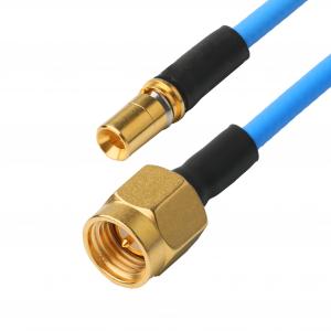China RF Low PIM Coaxial Cable Assemblies Flexible TFT-5G-402 Double Shielded With Blue FEP Jacket on sale
