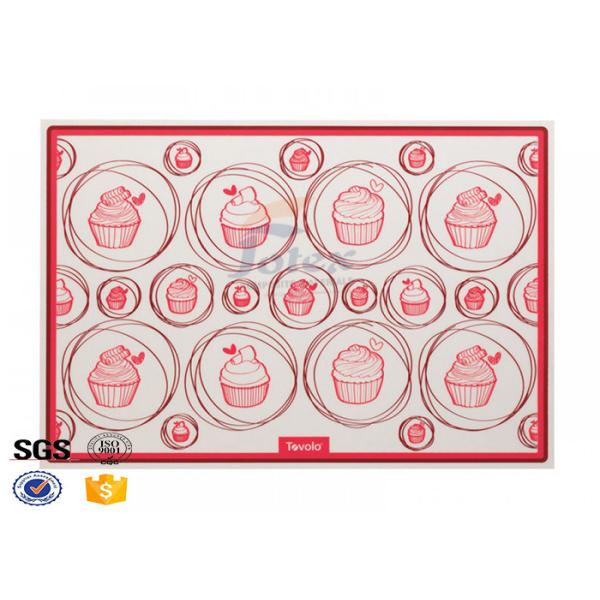 Custom Printing Pizza Non Stick Silicone Baking Mat Safety , Silicone Cookie Sheet