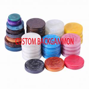 China 2 Inch 50mm 2 In 1 Colorful Backgammon Set , Marble Backgammon Checkers Set on sale