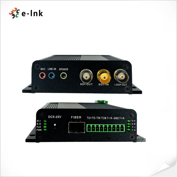 3G-SDI Fiber Converter with Loop-out RS422/485 Audio Mic Tally