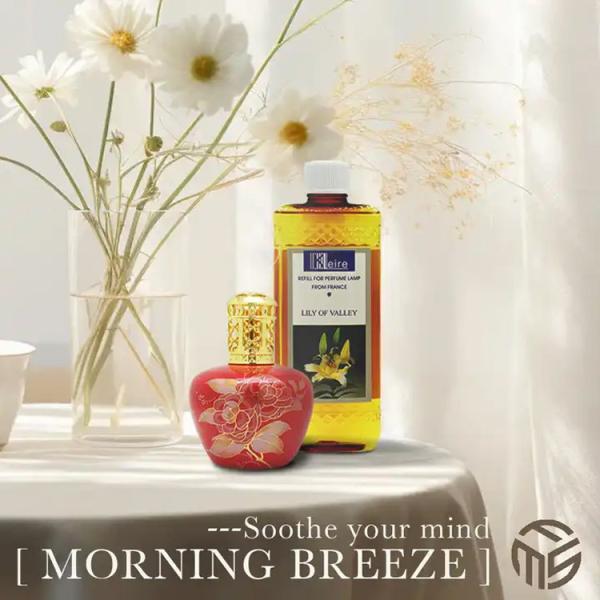 Luxury 100ml Glass Packing Red Green Traditional Pattern Round Catalytic Aromatherapy Lamp