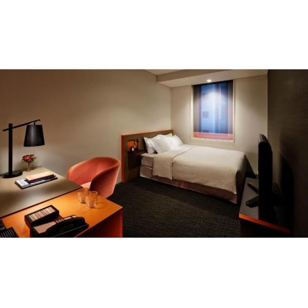 Darwin hotel style apartment samll space furniture by single bed with dining table and leather sofa chair