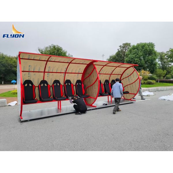 Aluminum Portable Substitute Bench UV Protection Eco Friendly For Soccer Stadium Team Shelter