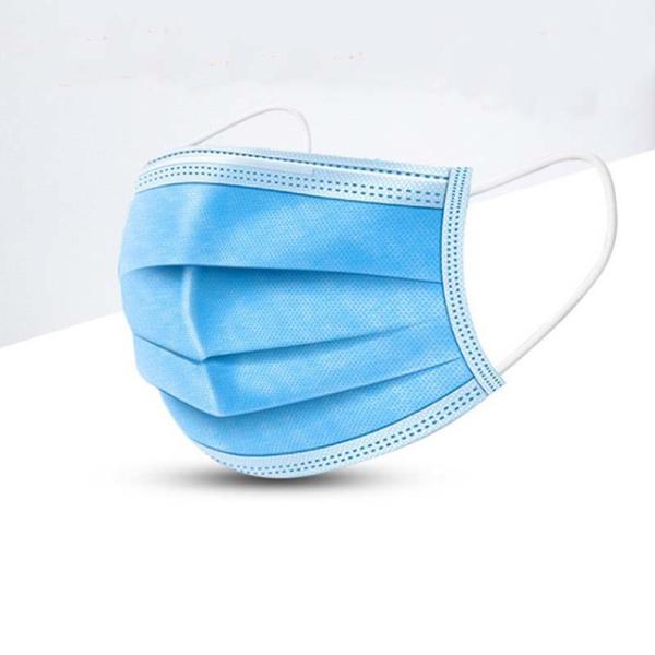 Breathable 3 Ply Disposable Mask High Filtration Capacity With Elastic Earloop