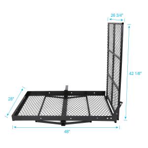  Customized Logo Black Folding Hitch-mounted Basket-style Cargo Carrier for Heavy-duty Manufactures