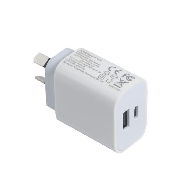 20W Dual-Port USB Wall Charger with USB-C and USB-A