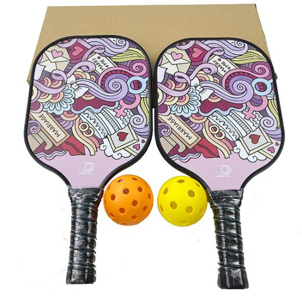 Carbon Graphite Paddle Ball Rackets Pp Honeycomb Pink Lightweight Pickleball Paddle