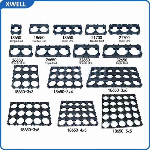 18650/21700/26650/32650/4680 Lithium Battery Holder, Cell Bracket, Spliceable Battery Pack Holder, V0 Flame-Retardant Material