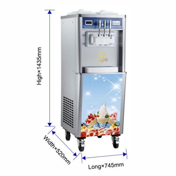 Commercial Ice Cream Making Machine 2.6kW R22/R404A Refrigerants 2x1.8L2x2.1L Capacity 330-420 Cups/hr