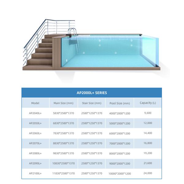 Family Sports Above Ground Fiberglass Portable Endless Swimming Pool with Fliter Pump