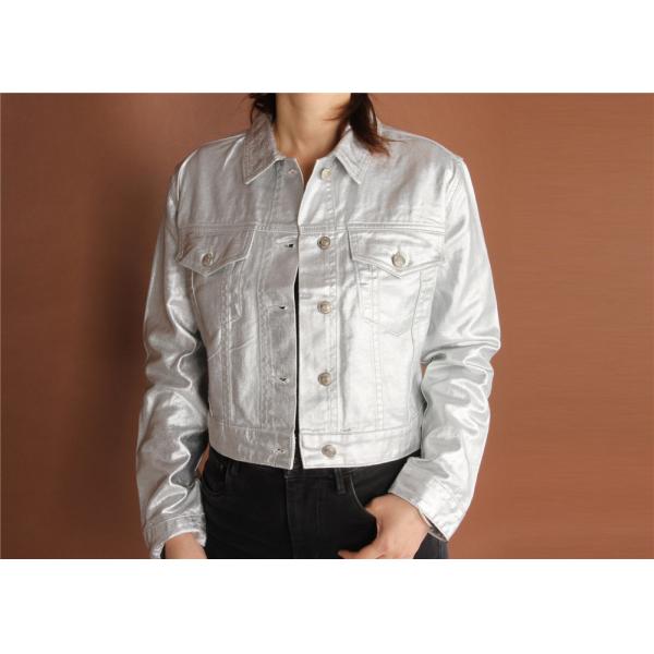 Ladies Denim Jacket, Women's denim jacket , shinny fabric, cheap price