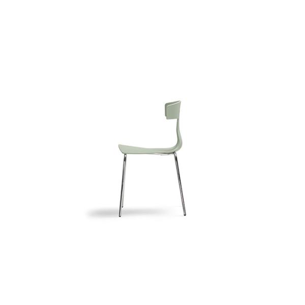 Nordic Green Stackable Metal Dining Chair Curved Backrest