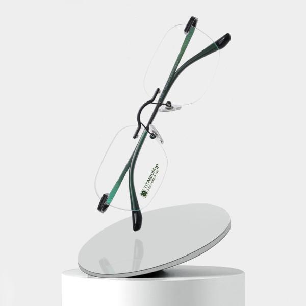 Ultra Lightweight Rimless Titanium Eyeglass Anti Blue Light Durable
