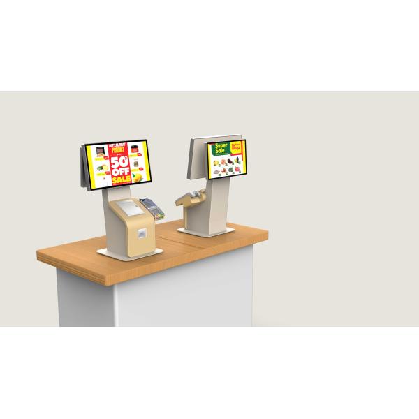 Payment Restaurant Self Service Ordering Kiosk Sensitive QR Code Scanner Terminal Printer