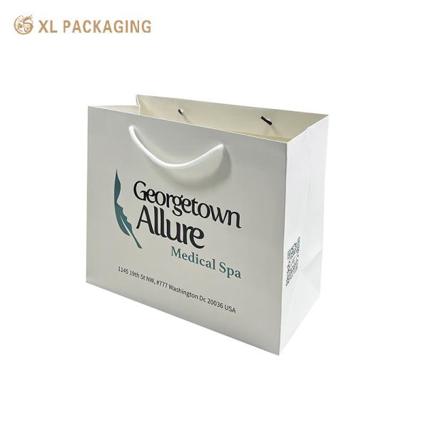 XL Packaging Custom Company Logo Paper Shopping Bags High Quality Coated Paper Hand Bags For Clothes Shoes Retail Packaging Sturdy Handles Gloss Matt Lamination & Bulk Order Discounts