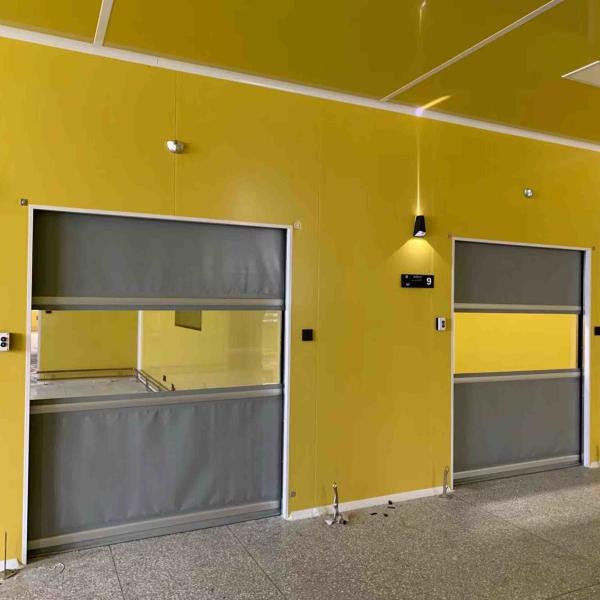 Plastic Rapid PVC Rolling Shutter Door , Pull Cord High Speed Roll Up Doors Industrial