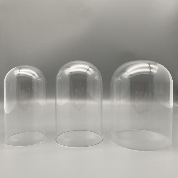Christmas Plastic Cloche Bell Jar Dome With Black Plastic LED Light