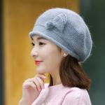 2018 Winter Trendy ladies woollen knitted hats with MOQ only need 3 pcs,elegant