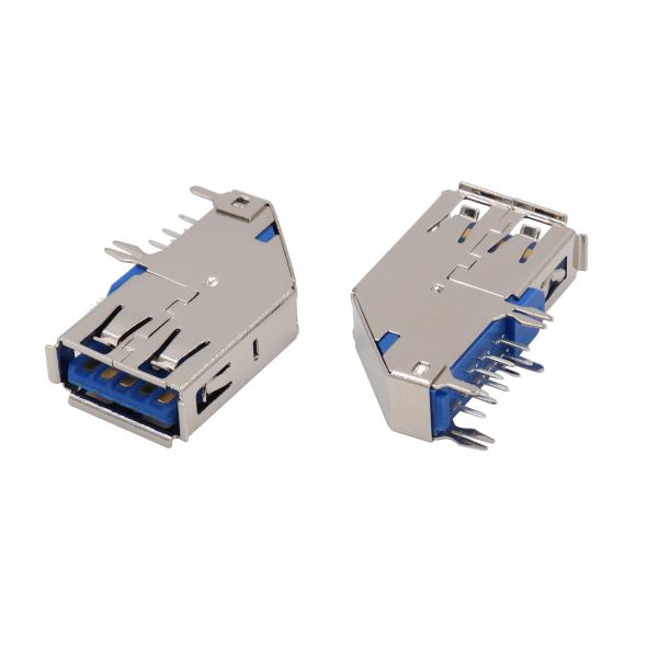 5000 Cycles Life USB 3.0 Connector Long Body DIP With -55℃ to +85°C Operating Temperature