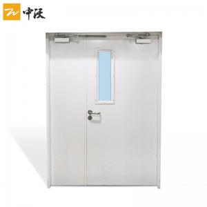  Dark Gray Color Unequal Leaf Modern Fire Rated Doors With Vertical Glass 45mm Thick Manufactures