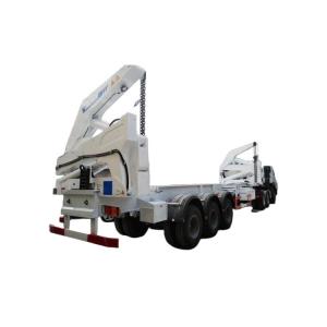 China SINO TRUCK HOWO TH7 3axle Self Loading Crane 37tons 40T 45T Sidelifting Loader 20FT 40FT Container Truck Trailer on sale