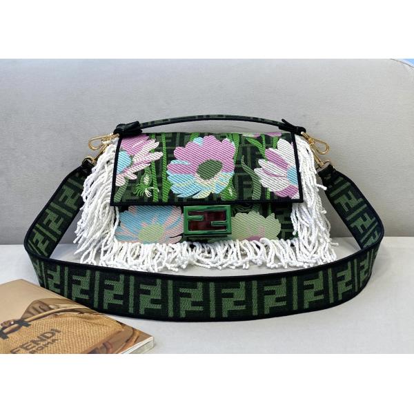 Limited Style Of Baguette Bag Nifty Tassels 	Luxury Cross-Body Bag Hand Embroidery Handbag