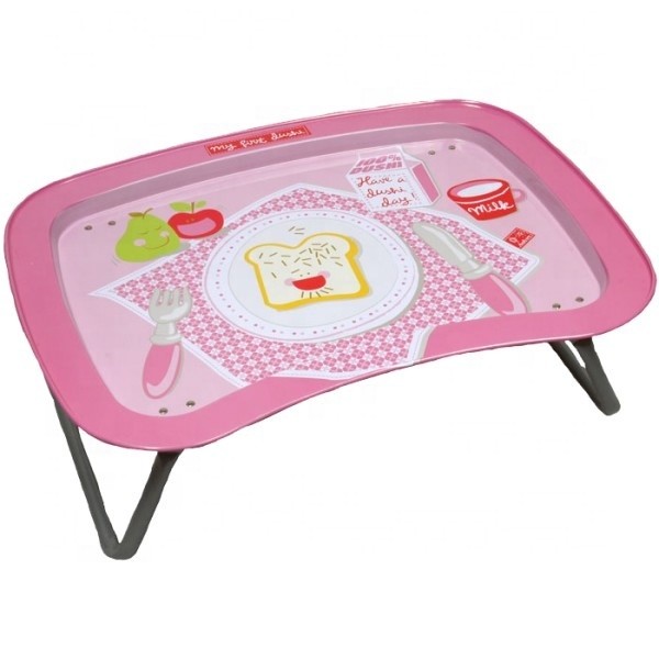 DADI Offset Printing Tinplate Metal Tin Tray Foldable Stand Painted Tin Serving Trays