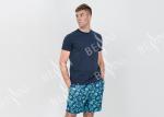 Round Neck Men'S Cotton Short Pajama Sets , Mens Luxury Nightwear Summer Style