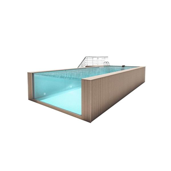 High Light Transmission Outdoor Prefabricated Fiberglass Container Swimming Pool